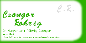 csongor rohrig business card